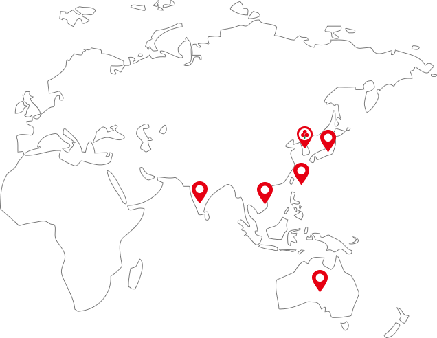 아시아·태평양 UWW 회원국 및 회원기관 현황 표시 지도